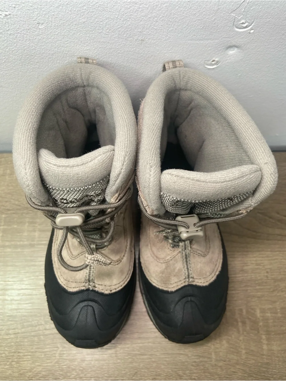 Columbia Winter Boots 3 Youth Bugaboot Suede High Top Kids Tan Black Gray